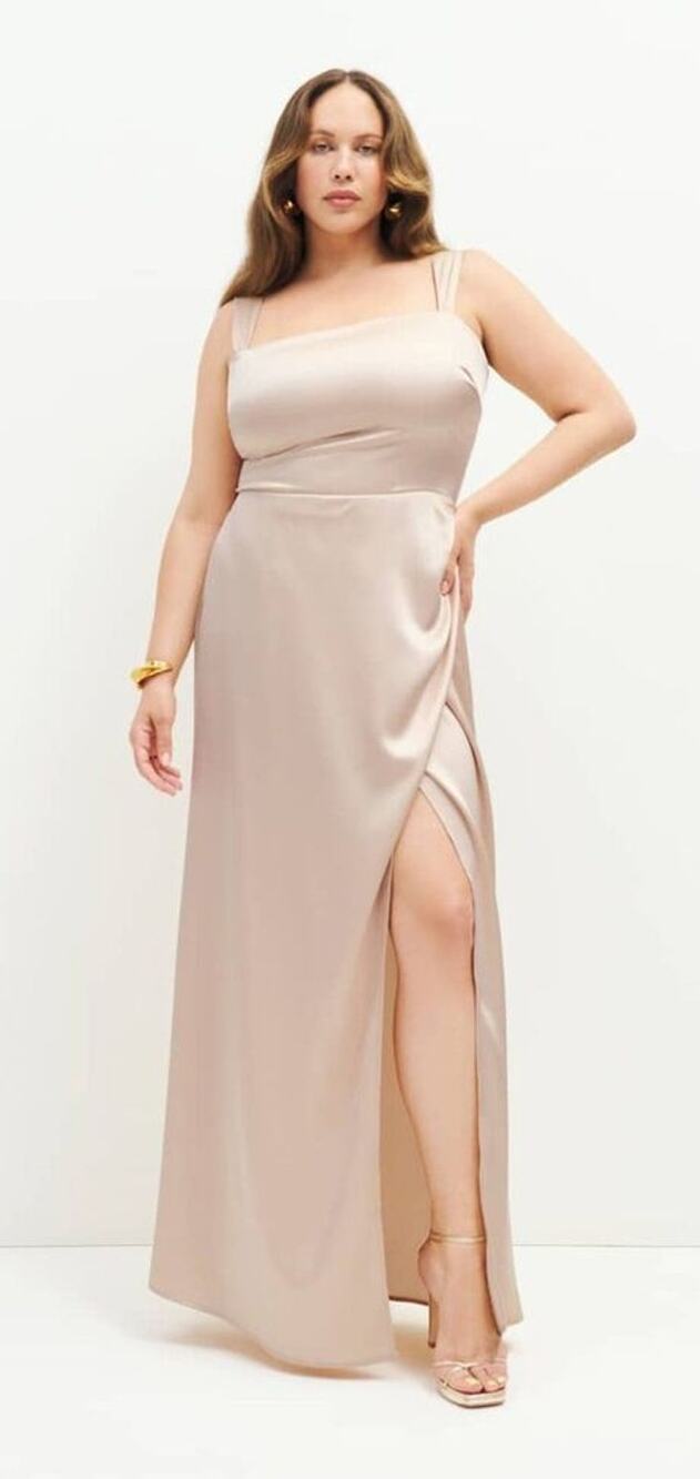 REFORMATION Isolene Satin Sleeveless Maxi Dress in Grand Cru Size 10